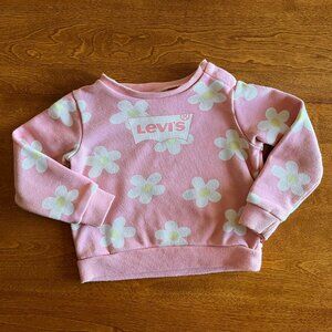 Levi's pink daisy sweatshirt 24m